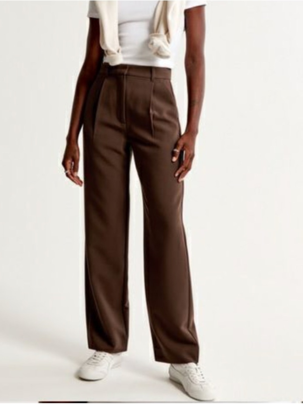 Abercrombie & Fitch Harper Trousers in Dark Brown